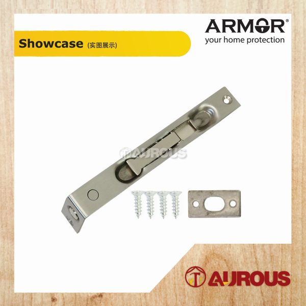 ARMOR STAINLESS STEEL SUS304 LEVEL STYLE FLUSH BOLT ADB-3000 SERIES ( (6'') ADB-3106/SS (12'') ADB-3112/SS ) - Image 3