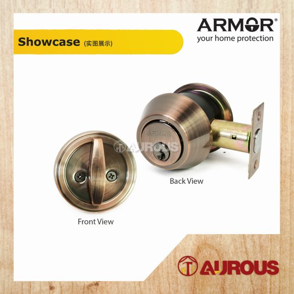 ARMOR STAINLESS STEEL SUS304 60-70MM THUMBTURN & KEY DEADBOLT LOCK ADL-101 (SN/AC/MG/MB) - Image 3