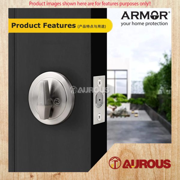 ARMOR STAINLESS STEEL SUS304 60-70MM ONE SIDED THUMBTURN DEADBOLT LOCK ADL-103 (SN/AC/MG/MB) - Image 8