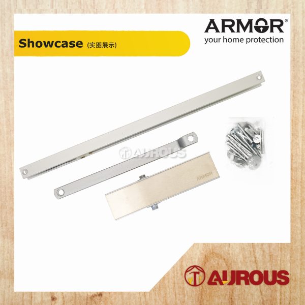 ARMOR DOOR CLOSER WITH SLIDE ARM EN3 C/W HOLD OPEN ADC-900/SA/EN3 (SILVER/MATT BLACK) - Image 2