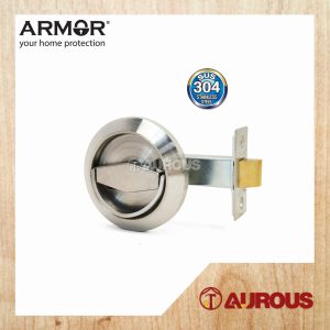 ARMOR STAINLESS STEEL SUS304 FLUSH PULL RING DOOR HANDLE WITH LATCH (AFP-701/SS)