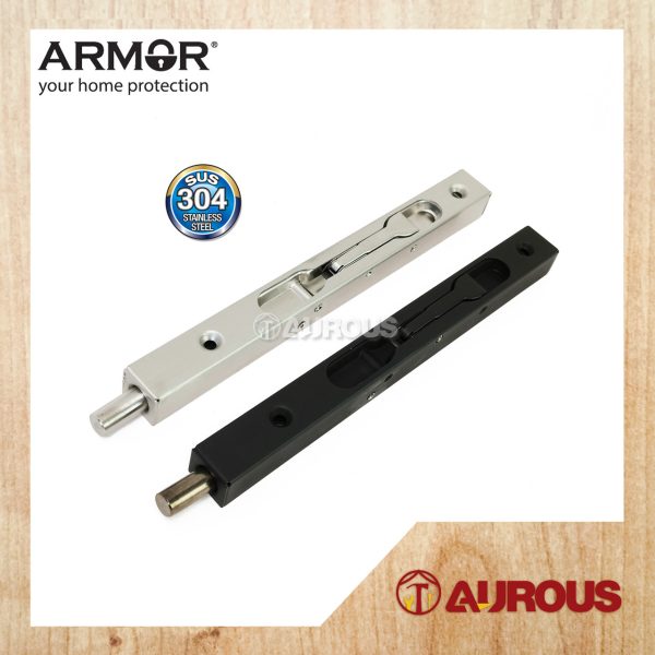 ARMOR STAINLESS STEEL SUS304 BOX TYPE FLUSH BOLT (SS/MB) (6'' 8'' 12'')