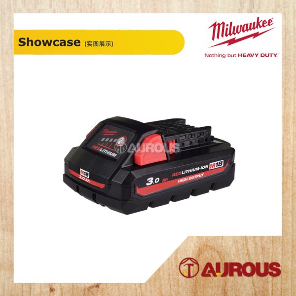 MILWAUKEE HIGH OUTPUT 3.0 Ah M18 RED LITHIUM-ION BATTERY M18 HB3 ASIA - Image 3