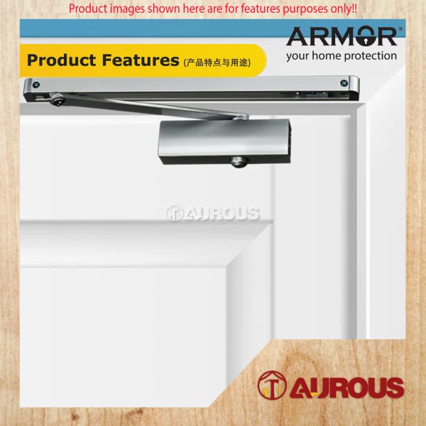 ARMOR DOOR CLOSER WITH SLIDE ARM EN3 C/W HOLD OPEN ADC-900/SA/EN3 (SILVER/MATT BLACK) - Image 5
