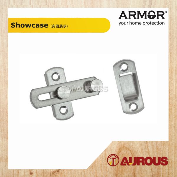 ARMOR STAINLESS STEEL SUS304 SWING BOLT GATE LATCHES DOOR HOLDER FLIP LATCH SAFETY DOOR LATCH LOCK (ADB-90/SS) - Image 2