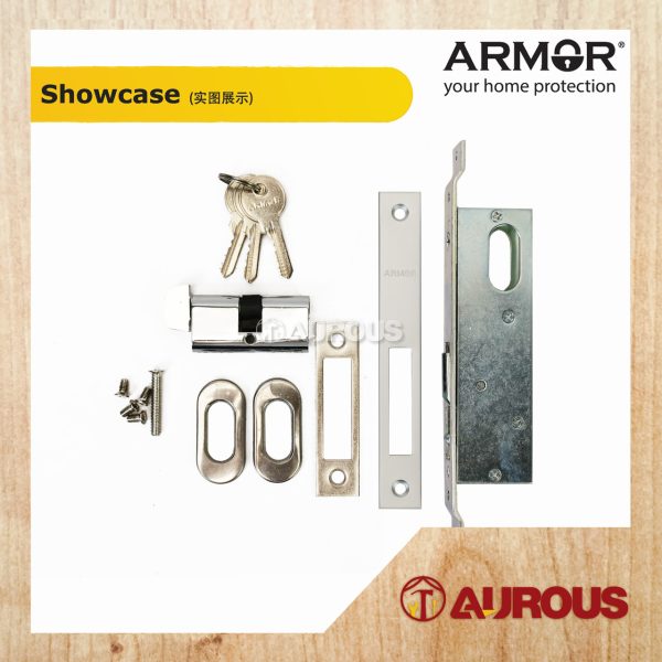 ARMOR STAINLESS STEEL HOOK LOCK SET WITH PROFILE CYLINDER ADL-41055 (SINGLE / DOUBLE) - Image 3