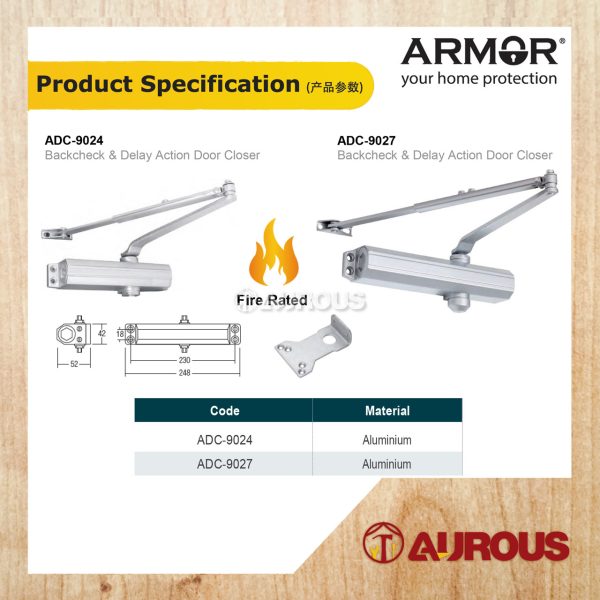 ARMOR DOOR CLOSER BACK CHECK & DELAY ACTION ADC-9024/9027 (BACK CHECK FUNCTION , FIRE RATED) - Image 6