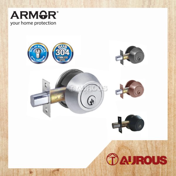 ARMOR STAINLESS STEEL SUS304 60-70MM THUMBTURN & KEY DEADBOLT LOCK ADL-101 (SN/AC/MG/MB)