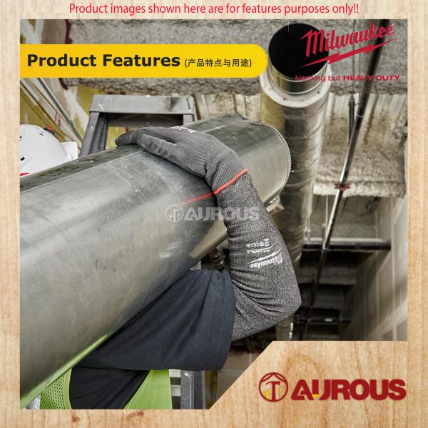 MILWAUKEE 18'' CUT LEVEL 5 LIGHT & BREATHABLE PROTECTIVE SLEEVES WITH TUMB LOOP 48-73-9051 (GREY) - Image 8