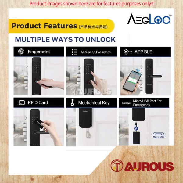 ARMOR AEGLOC DIGITAL FINGERPRINT SMART LEVER LOCK SECURITY LOCK AEG-SDL-E8560 PRO - Image 7