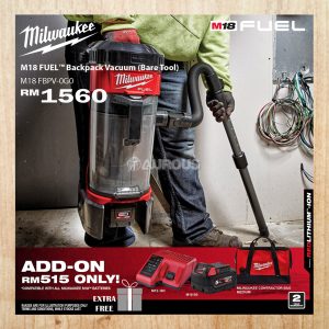 MILWAUKEE M18 FUEL BACKPACK VACUUM WITH HEPA FILTER M18 FBPV-0G0 (BARE TOOL)
