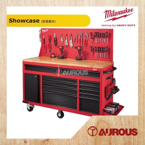 MILWAUKEE 61'' MOBILE WORK STATION WITH HARDWOOD TOP & 11 DRAWER (48-22-8562A) - Image 2