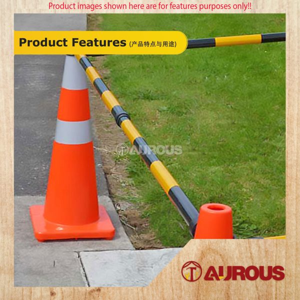2 METER EXPANDABLE RETRACTABLE CONE BAR POLE TRAFFIC CONNECTING EXTENSION POLE FOR ROAD (BLACK+YELLOW / RED+WHITE) - 1 UNIT - Image 7