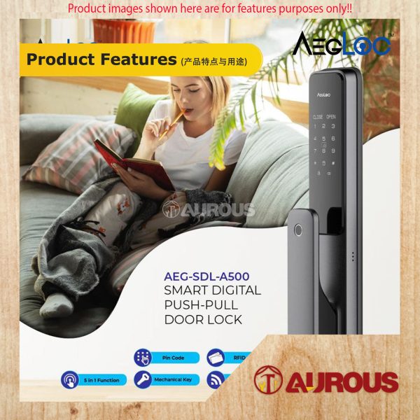 ARMOR AEGLOC DIGITAL FINGERPRINT SMART DIGITAL PUSH PULL DOOR SECURITY LOCK (AEG-SDL-A500) - Image 6