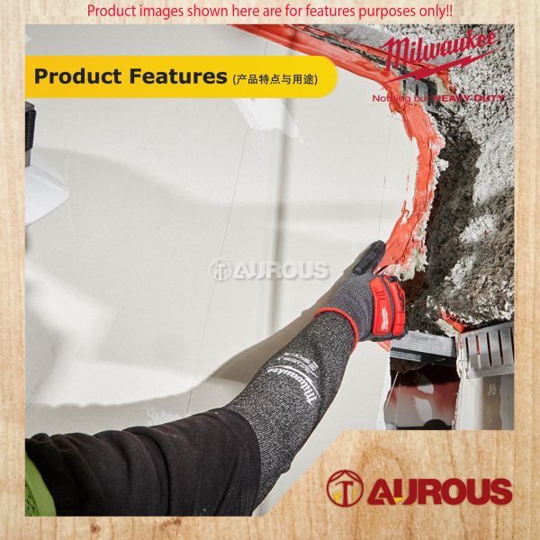MILWAUKEE 18'' CUT LEVEL 5 LIGHT & BREATHABLE PROTECTIVE SLEEVES WITH TUMB LOOP 48-73-9051 (GREY) - Image 9