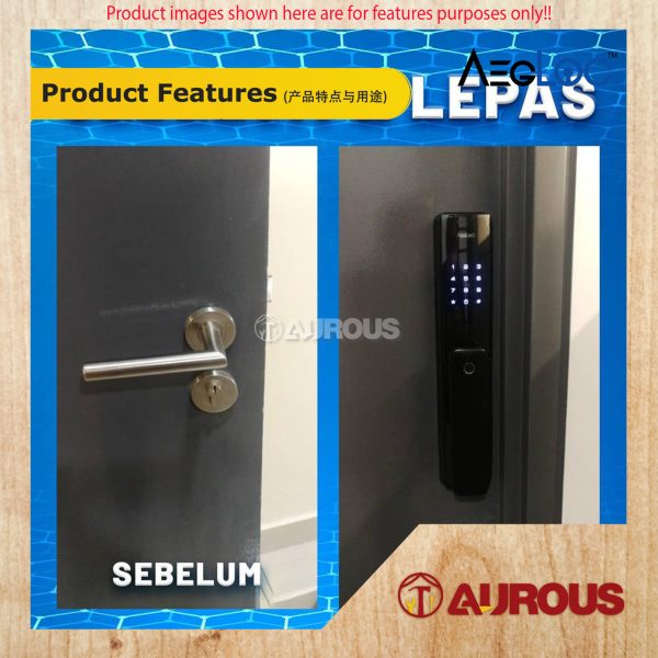 ARMOR AEGLOC DIGITAL FINGERPRINT SMART DIGITAL PUSH PULL DOOR SECURITY LOCK (AEG-SDL-A500) - Image 7