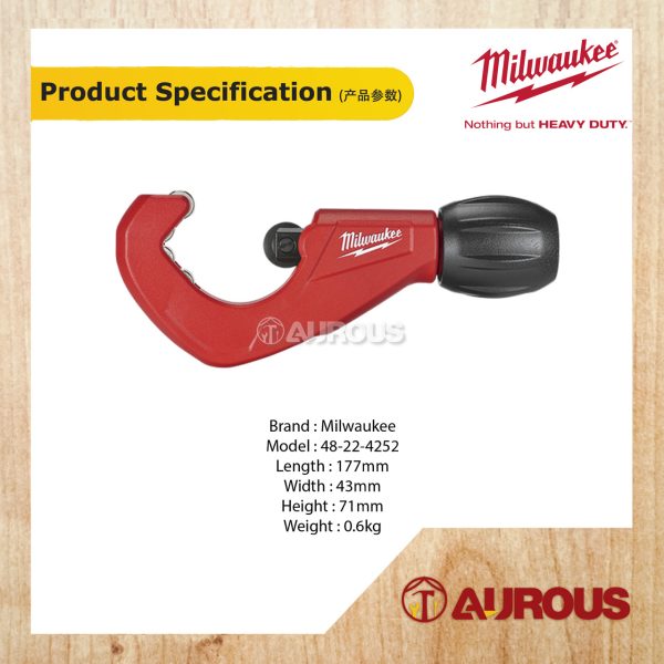MILWAUKEE 1 1/2'' CONSTANT SWING COPPER TUBING CUTTER 38MM (48-22-4252) - Image 4