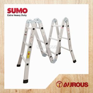SUMO KING HEAVY DUTY SOLID ALUMINIUM FOLDABLE MULTI PURPOSE LADDER MP SERIES (12 TO 16 STEPS)