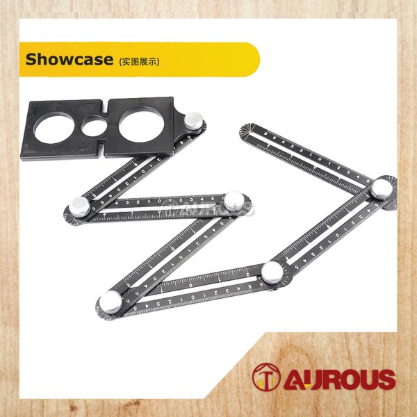 6 FOLDING RULER ALUMINIUM ALLOY FOLDABLE TILE CUTTER DRILL GUIDE MULTILATERAL MEASURING TOOL - Image 3