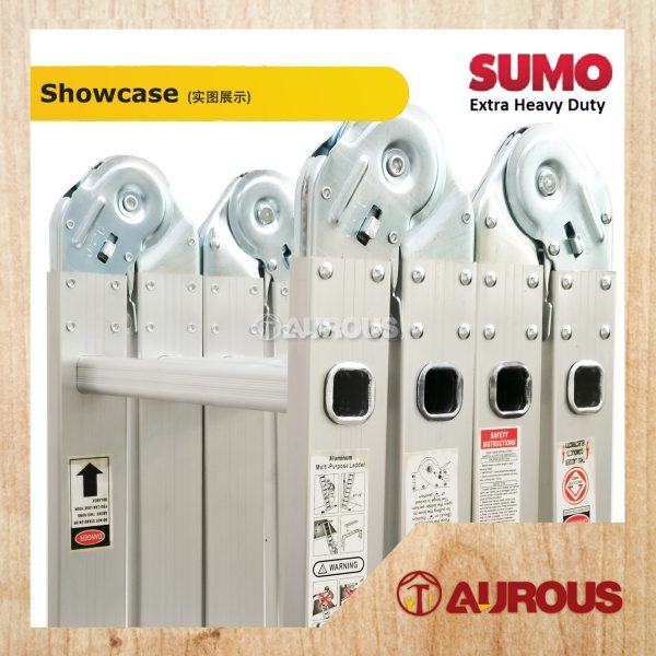 SUMO KING HEAVY DUTY SOLID ALUMINIUM FOLDABLE MULTI PURPOSE LADDER MP SERIES (12 TO 16 STEPS) - Image 5
