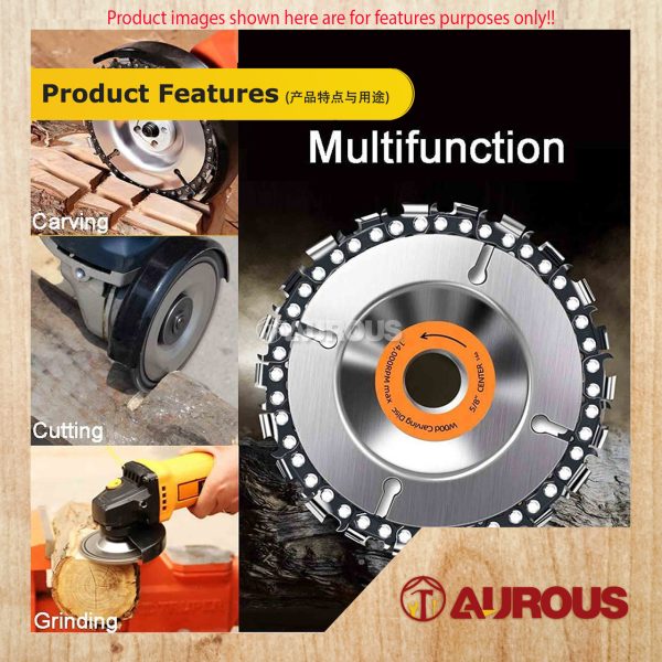 4'' WOOD CARVING DISC CHAINSAW CUTTING DISC BLADE WOOD GRINDER ANGLE GRINDER CIRCULAR BLADE (7T / 22T) - Image 5