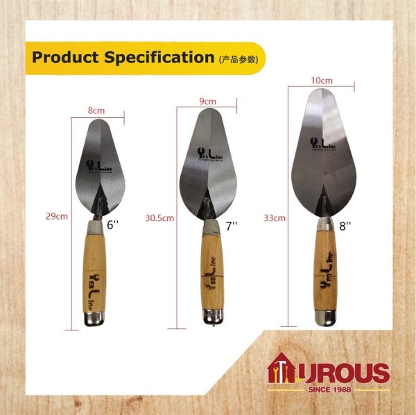 YESLINE M/D BRICKLAYING TROWEL / SUDU SIMEN 6'' / 7'' / 8'' - Image 6