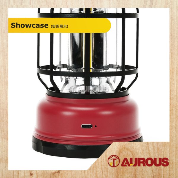 RECHARGEABLE L-27 LED VINTAGE LANTERN LIGHT HANGING OUTDOOR LAMP FOR CAMPING (BLACK/GREEN/RED) - Image 5