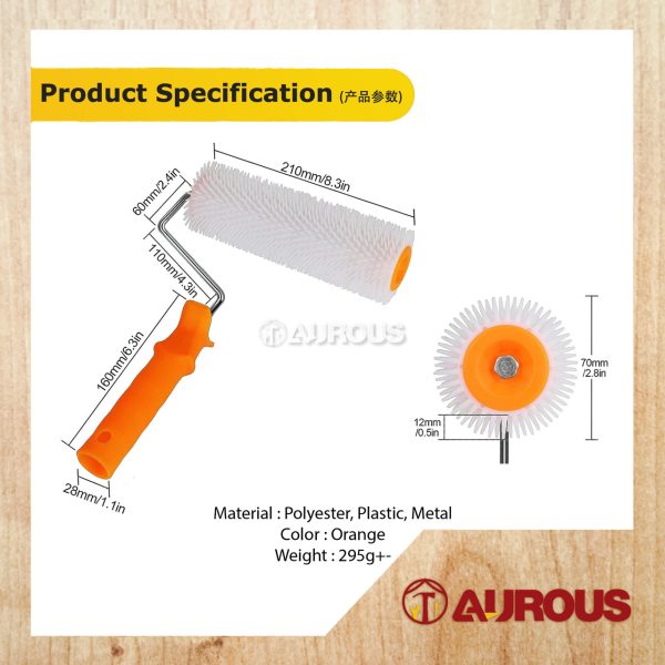 DEFOAMING SPIKE ROLLER 9" X 13MM SELF LEVELING FLOORING EPOXY LEVELING COMPOUND FLOORING ROLLER - Image 6