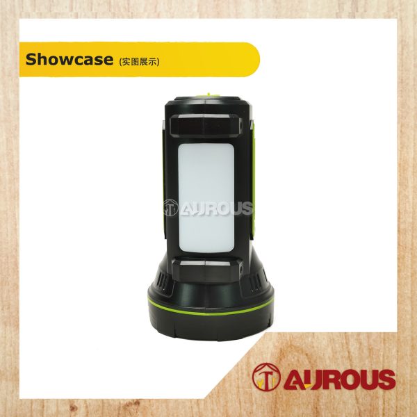 LED OUTDOOR PVC LATERN DC RECHARGEABLE COB TORCH LIGHT STRONG SEARCHLIGHT STANDLIGHT 882B (GREEN BLACK) - Image 4
