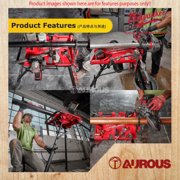 MILWAUKEE 6'' LEVELING TRIPOD CHAIN VISE W/ LOWER SHELF (48-22-8690 , 48-22-8695) - Image 8