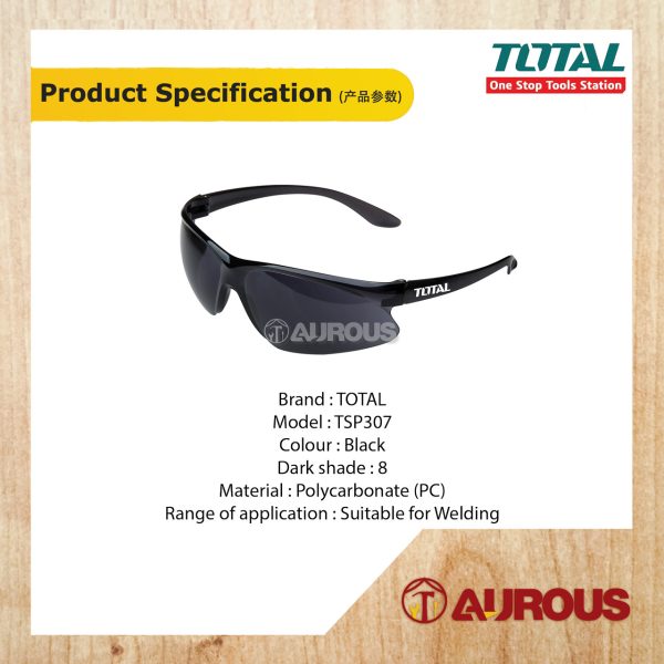 TOTAL EYE GLASSES WELDING SAFETY GOGGLES TSP307 (BLACK) - Image 3