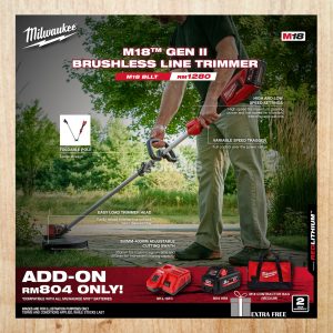 MILWAUKEE M18 GEN 2 BRUSHLESS LINE TRIMMER M18 BLLT-0 (BARE TOOL)