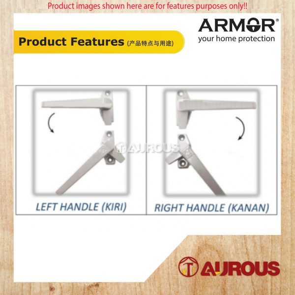 ARMOR ALUMINIUM CASEMENT WINDOW HANDLE AWH-440/NA (LEFT / RIGHT) - Image 7