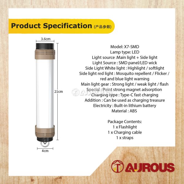 MULTIPURPOSE LED WATERPROOF MAGNETIC USB RECHARGEABLE FUNCTIONAL FLASHLIGHT WITH ALARM ALERT 1000MAH (X7-SMD) - Image 5