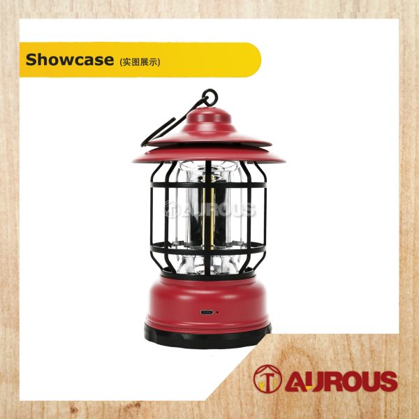 RECHARGEABLE L-27 LED VINTAGE LANTERN LIGHT HANGING OUTDOOR LAMP FOR CAMPING (BLACK/GREEN/RED) - Image 2