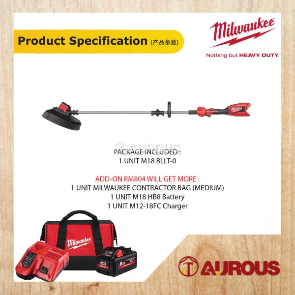 MILWAUKEE M18 GEN 2 BRUSHLESS LINE TRIMMER M18 BLLT-0 (BARE TOOL) - Image 8