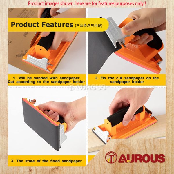 WOODWORKING SANDING POLISHED HANDHELD SANDER SANDPAPER SPONGE PAD HOLDER DURABLE CLIP WITH FOAM HANDLE - Image 6