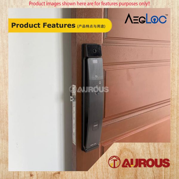 ARMOR AEGLOC 3D FACE SMART PUSH PULL DIGITAL SECURITY DOOR LOCK AEG-SDL-SD500P PRO/GREY - Image 5