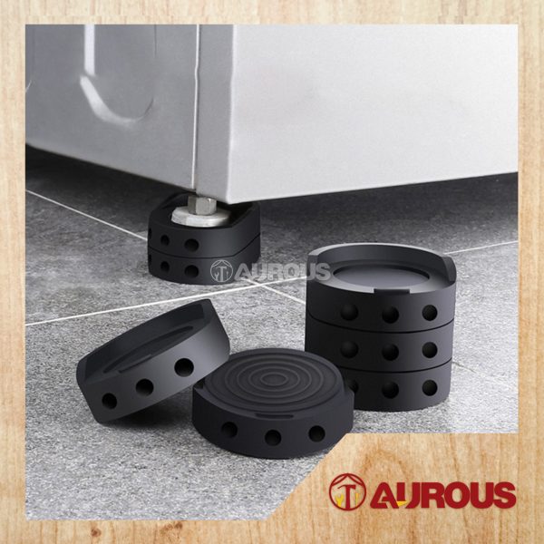 FURNITURE ANTI VIBRATION FLOOR PROTECTOR RUBBER NON SLIP HIEGHTENING PADS FOR WASHING MACHINE & FURNITURE (4PCS/PKT)