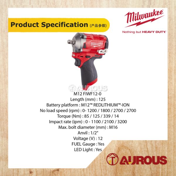 MILWAUKEE M12 FUEL AUTOMOTIVE COMBO (M12 FIWF12-302C + M12 FRAIWF12-0 + L4 FL-301 + FREE M12 FDGS-0) - Image 4