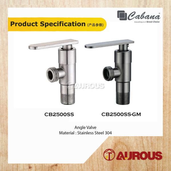 CABANA BATHROOM TOILET STAINLESS STEEL 304 ANGLE VALVE BIDET VALVE WATER TAP FAUCET (CB2500SS / CB2500SS-GM) - Image 4