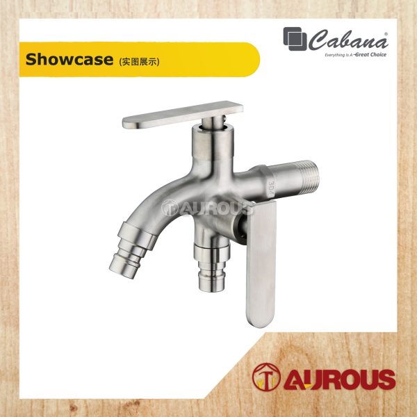 CABANA BATHROOM TOILET STAINLESS STEEL 304 TWO WAY TAP WATER TAP FAUCET (CB2514SS / CB2514SS-GM) - Image 2