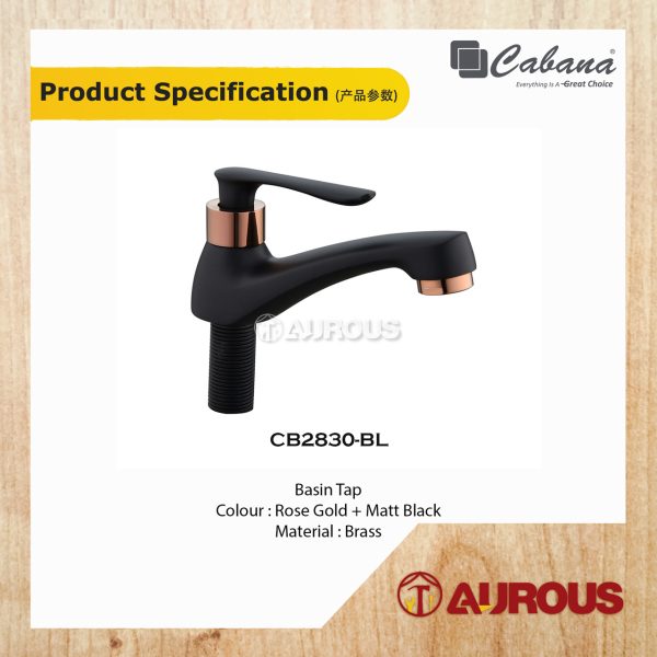 CABANA BATHROOM TOILET BRASS BASIN TAP WATER TAP FAUCET (CB2830-BL) - Image 3