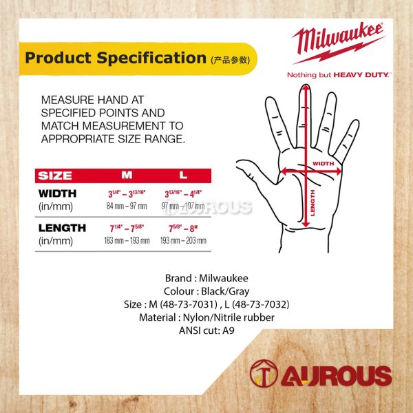 MILWAUKEE CUT LEVEL 9 HIGH-DEXTERITY NITRILE DIPPED GLOVES (M) 48-73-7031 , (L) 48-73-7032 - Image 4