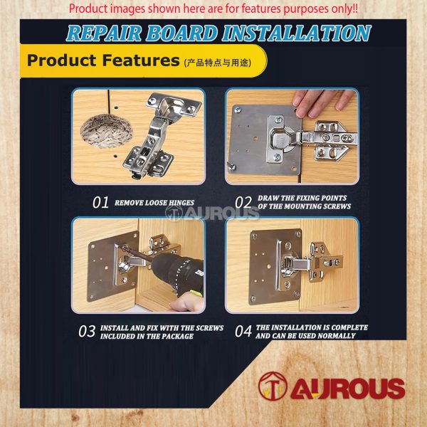 STAINLESS STEEL FURNITURE CABINET DOOR HINGES REPAIR FIXING PLATE WITH SCREW HOLE (RECTANGULAR/SQUARE) - Image 8