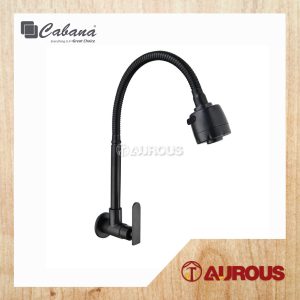 CABANA STAINLESS STEEL 304 WALL MOUNTED KITCHEN SINK TAP C/W FLEXIBLE HOSE & SHOWER HEAD WATER TAP (CB2527SS-BL)