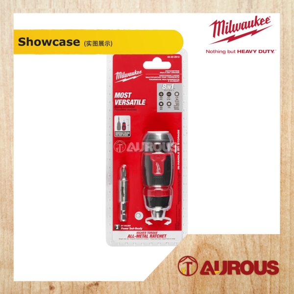 MILWAUKEE 8 IN 1 RACHETING COMPACT MULTI-BIT SCREWDRIVER 48-22-2913 - Image 5