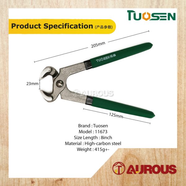TUOSEN CARPENTER TOWER PINCER RABBIT PLIER 8″/205MM (11673) - Image 5