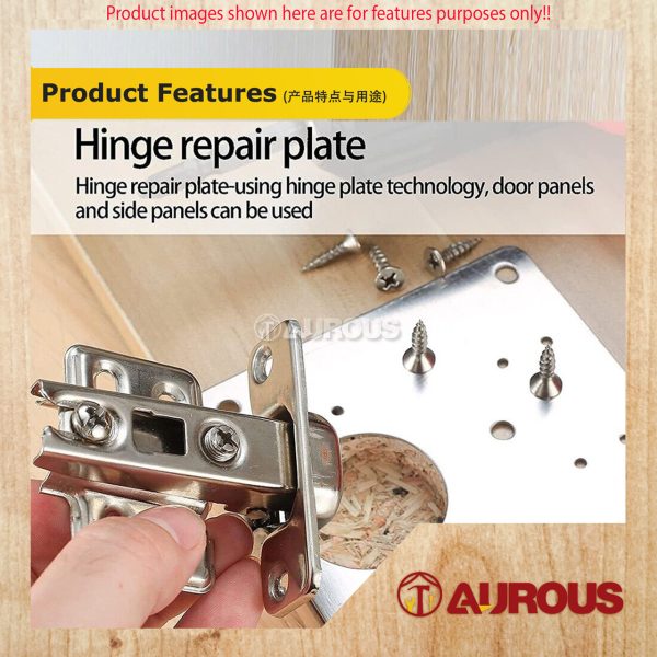 STAINLESS STEEL FURNITURE CABINET DOOR HINGES REPAIR FIXING PLATE WITH SCREW HOLE (RECTANGULAR/SQUARE) - Image 6