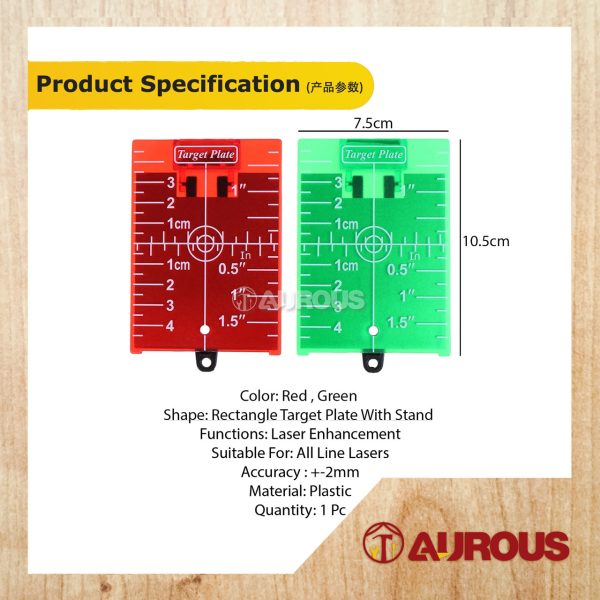 MAGNETIC LASER TARGET CARD PLATE FOR RED/GREEN LASER LEVEL DISTANCE MEASURING TOOL (RED/GREEN) - Image 5